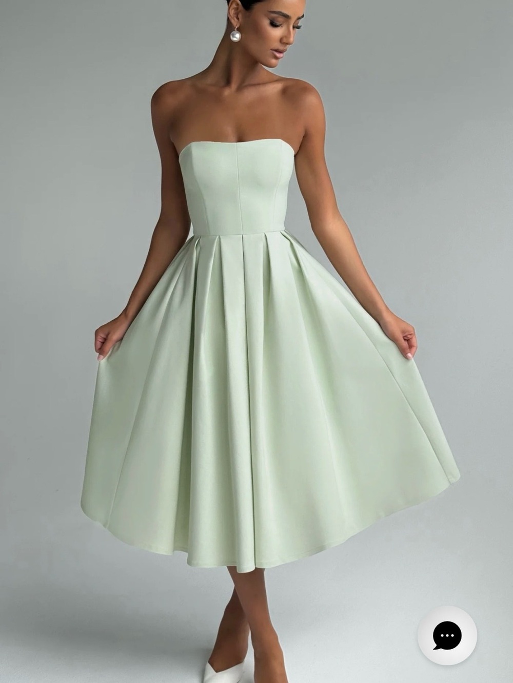 Baby Boo Fashion Strapless Mint Green Midi Dress